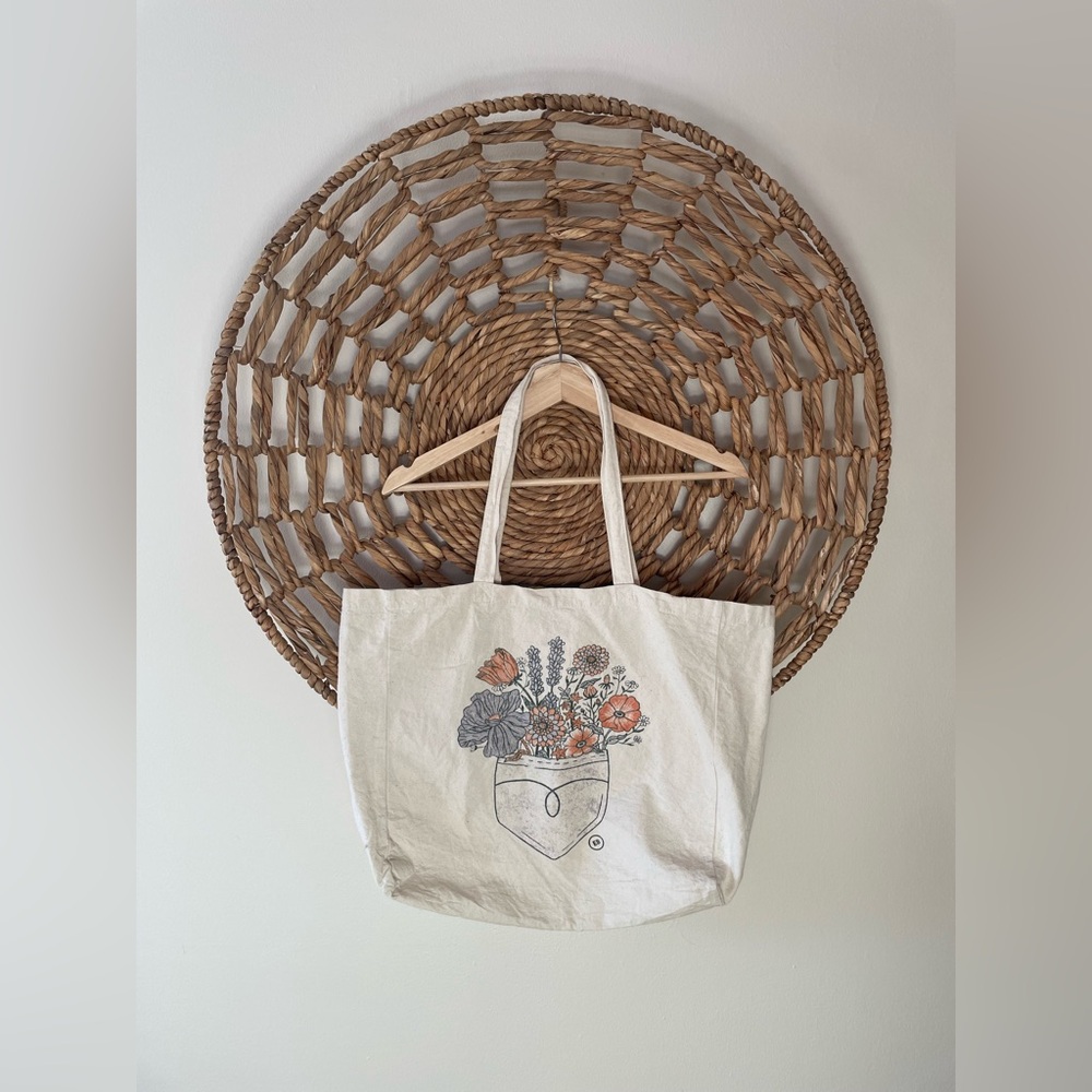 Floral Canvas Tote Bag